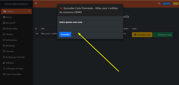 Sistema de rifas com cotas premiadas um milhão de números com código fonte - Imagem 22