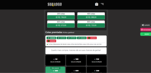 Sistema de rifas com cotas premiadas um milhão de números com código fonte - Imagem 28