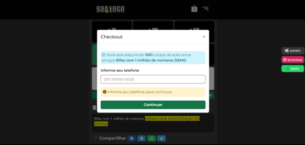 Sistema de rifas com cotas premiadas um milhão de números com código fonte - Imagem 29