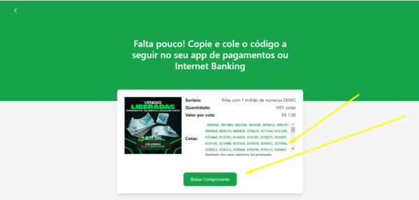 Sistema de rifas com cotas premiadas um milhão de números com código fonte - Imagem 35