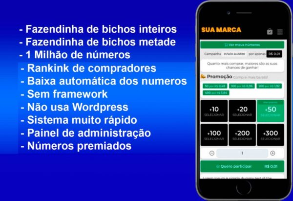 Script de Rifa em php 10 Milhões de Cotas Com Fonte